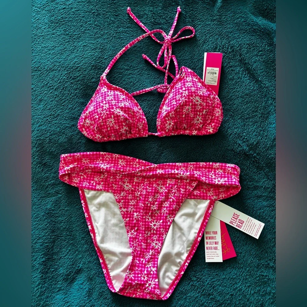 Lilly Pulitzer Pink Patterned Bikini - Picture 2 of 6
